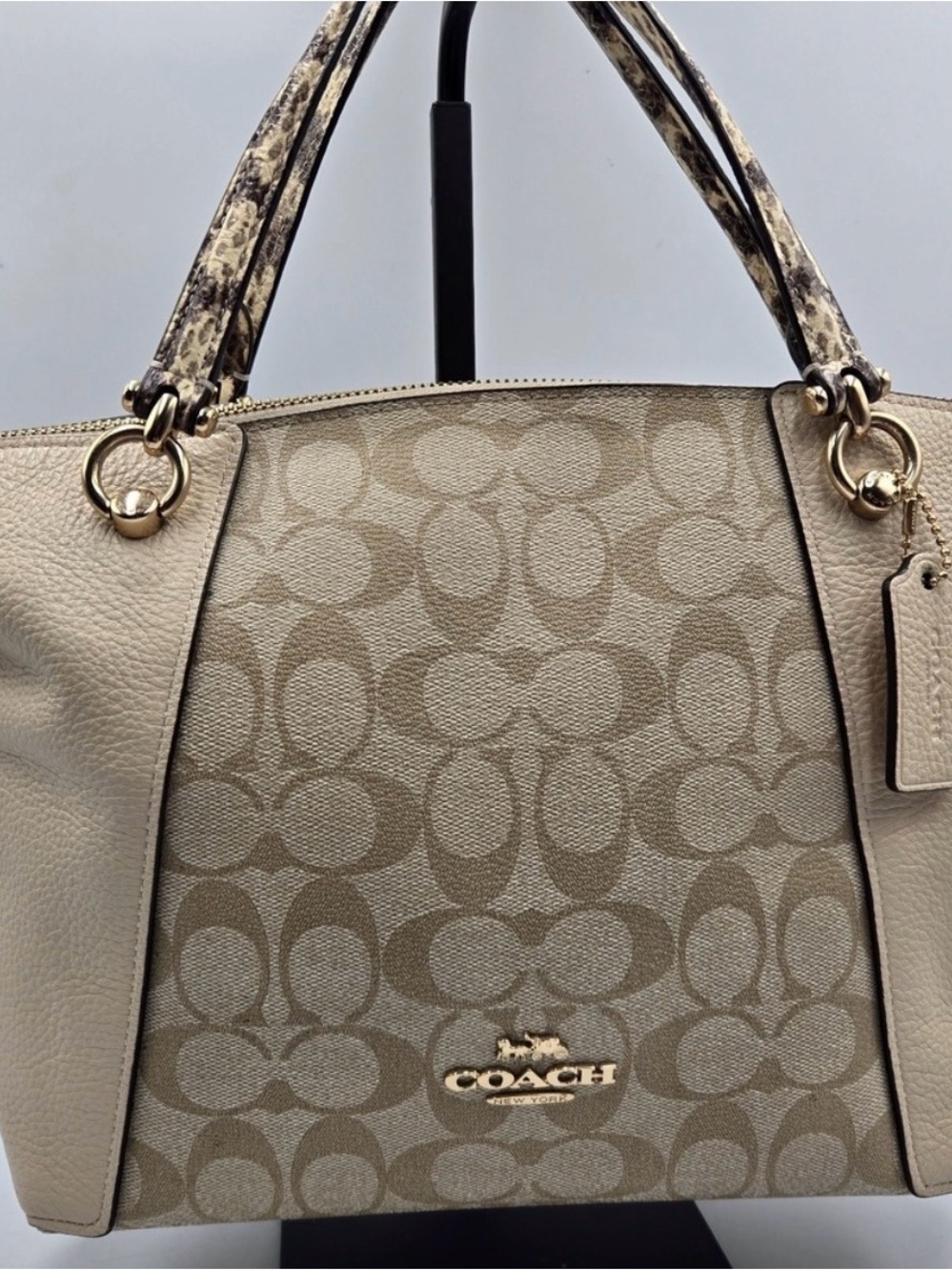 Coach Signature Kacey satchel cream/khaki